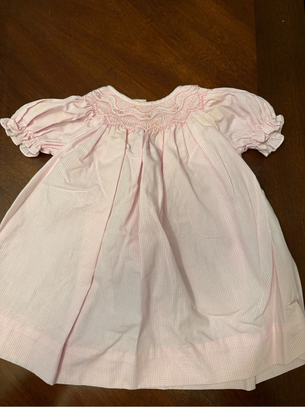 Petit Ami Light Pink Smocked Short Sleeve Nightgown
